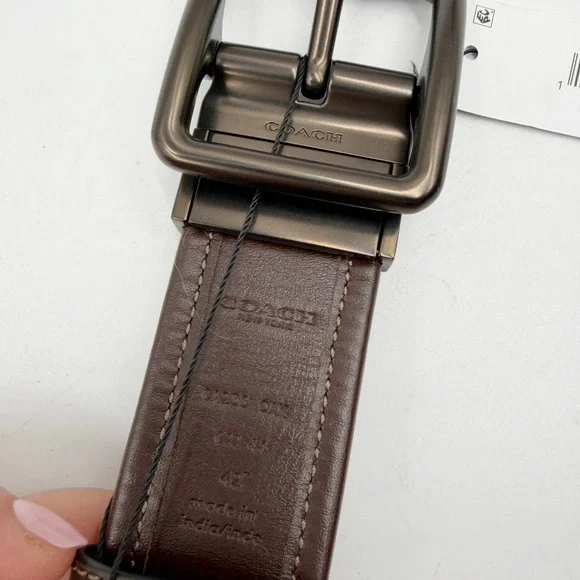 COACH 38 mm Sized SJD Belt Oak Brown Monogram Canvas Leather 42 Inch - Picture 6 of 8